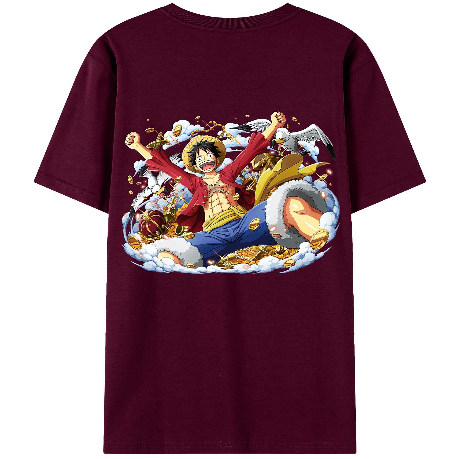 ワンピース モンキー・D・ルフィ ONE PIECE Monkey D. Luffy レディース半袖Tシャツ(バックプリント)